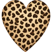 leopard print heart sticker