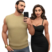 selfie of stylish couple sticker