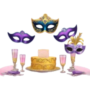 masquerade party table  sticker