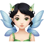 Fairy black hair wings  sticker