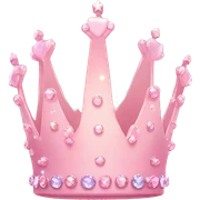 Pastel Pink Crown "A pastel pink crown encrusted with glowing jewels, shimmering edges, and tiny sparkles radiating from its surface." sticker