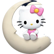 hello kitty on the moon sticker