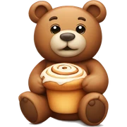 teddy bear with cinnamon roll sticker