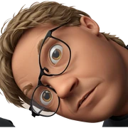 portrait of a boy with glasses sticker