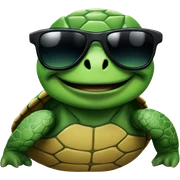 Turtle wearing sunglasses sticker