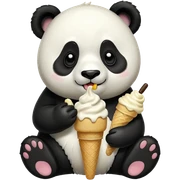 Panda eating ice cream sticker