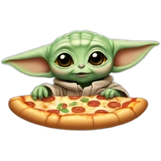 baby yoda eating pizza sticker