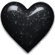 sparkly black heart sticker