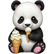 Panda eating ice cream sticker