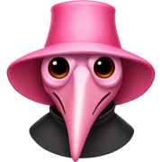 Light pink with red-pink plague doctor  sticker