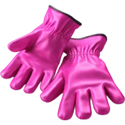 Realistic metallic hot pink work gloves isolated.  sticker