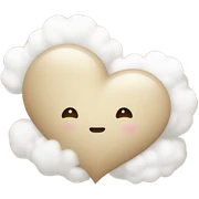beige heart + cloud sticker