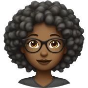 black girl with curly hair and glasses sticker
