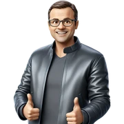 smiling man in leather jacket sticker