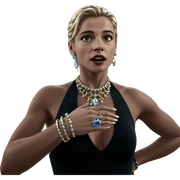 blonde girl with elegant jewelry sticker