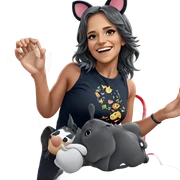 smiling girl with animal ears sticker