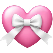 Pink heart with white bow sticker