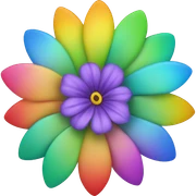 Rainbow colour Flower  sticker