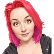 smiling girl with pink hair sticker