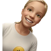 smiling girl in white shirt sticker