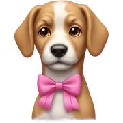 Dog with a pink bow sticker