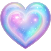 Pastel White iridescent nebula heart sticker