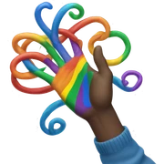 Tangling hand with lgbtq colors sticker