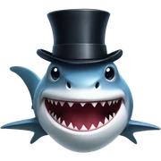 Shark with a top hat sticker