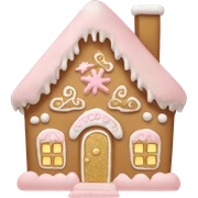 light pink and gold and white gingerbread house sticker