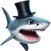 Shark with a top hat sticker