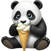 Panda eating ice cream sticker