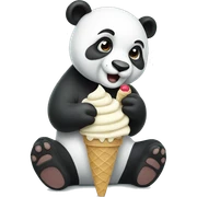Panda eating ice cream sticker