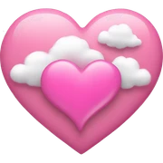 Pink heart with clouds sticker