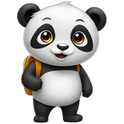a panda in school sticker