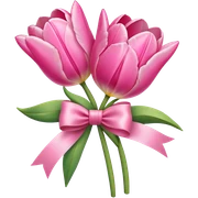 Pink tulips with a bow sticker