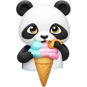 Panda eating ice cream sticker
