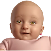 bald boy with heart earrings sticker
