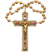 Rosary in front of cross sticker