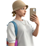girl with phone and bag sticker
