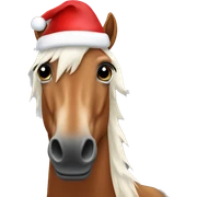horse with Christmas hat sticker