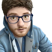 denim jacket with glasses boy sticker