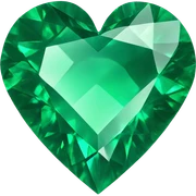 Heart shaped emerald diamond  sticker