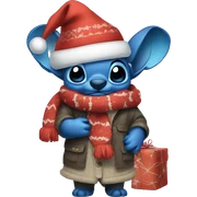 Stitch with christmas clothe sticker