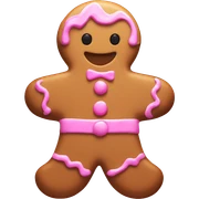gingerbread cookie with pink frosting sticker
