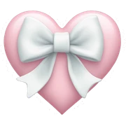 Pastel pink heart with white bow sticker