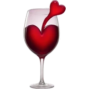 Hearts coming out of wine sticker
