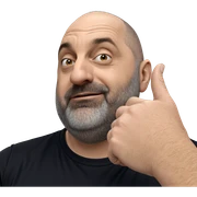 bald man in black shirt sticker