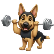 German shepherd lifting weights sticker