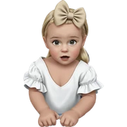 blonde girl with hair bow sticker