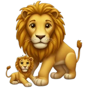 Lion et un bébé lion sticker